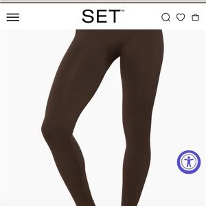 SET Active Sculptflex leggings & bra, matching half zip - all espresso color